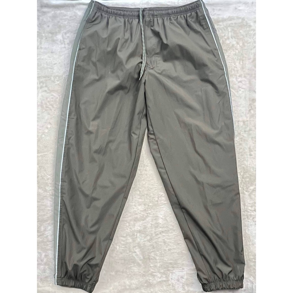 Roundtree & Yorke Sport Mens XL Olive Green Mesh Lined Track Pants Windbreaker